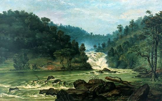 Benedito Calixto Waterfall on Sorocaba River China oil painting art